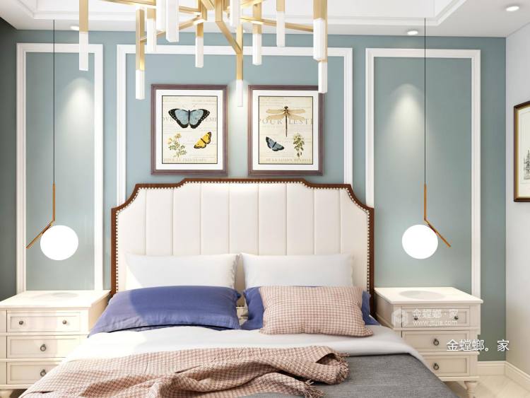 美式也可以是轻松舒适的-卧室效果图及设计说明
