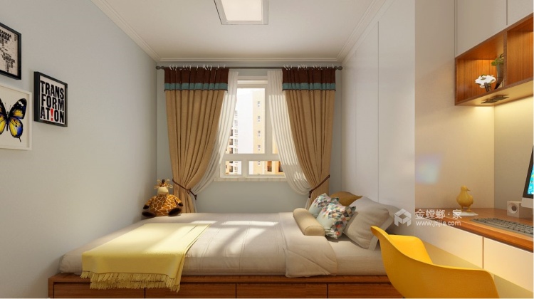 一家三口现代简约风格-卧室效果图及设计说明