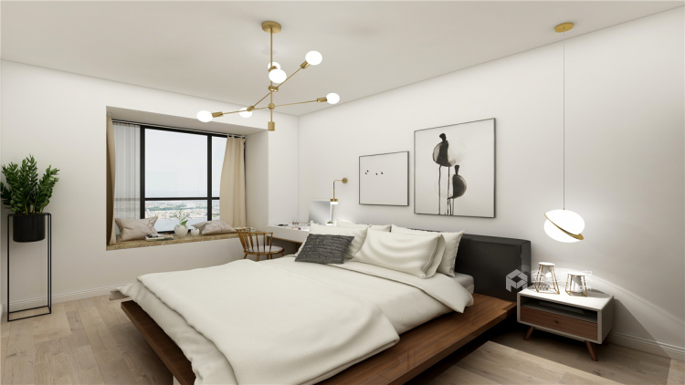 97平大两室，享受独处的美-卧室效果图及设计说明