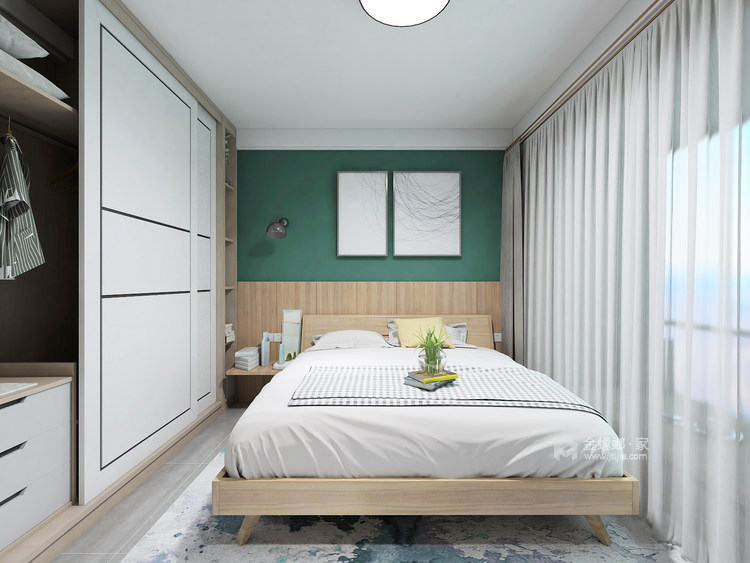 89平灰格调+原木色，这才是我们想要的家-卧室效果图及设计说明