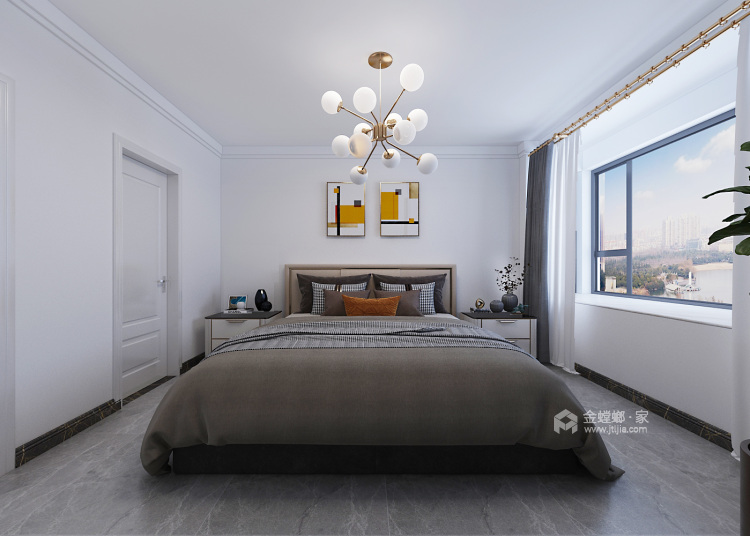 锦绣新城125户型现代轻奢风格-卧室效果图及设计说明