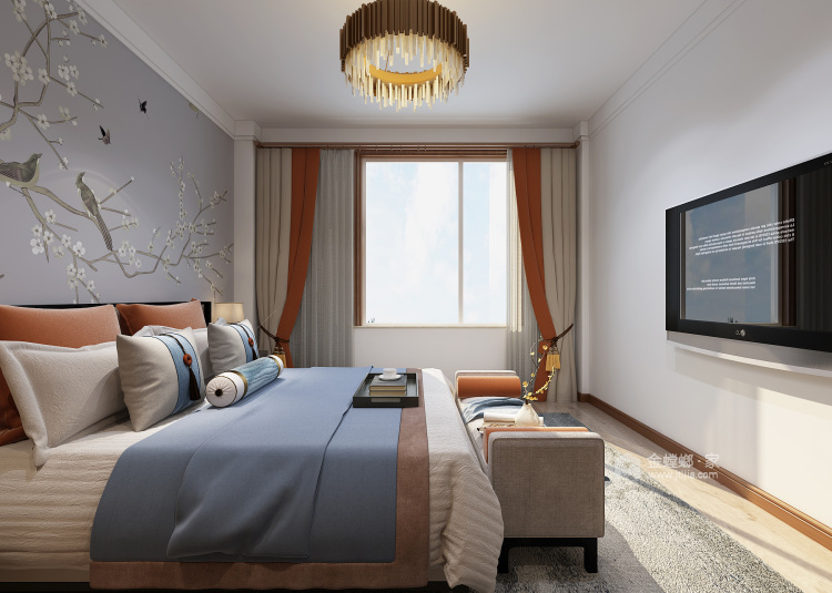 海通慧园210中式风格-卧室效果图及设计说明