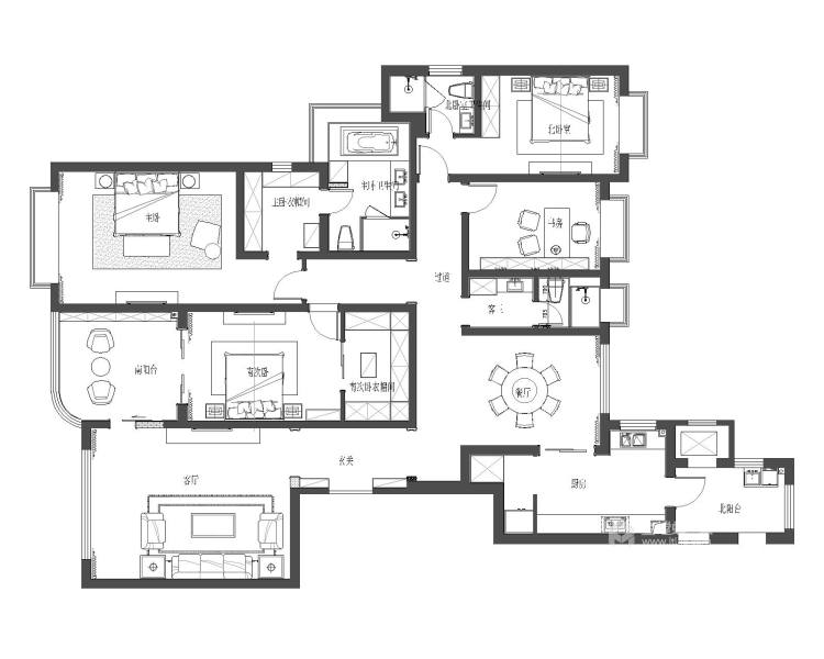 292平现代轻奢大宅-平面设计图及设计说明