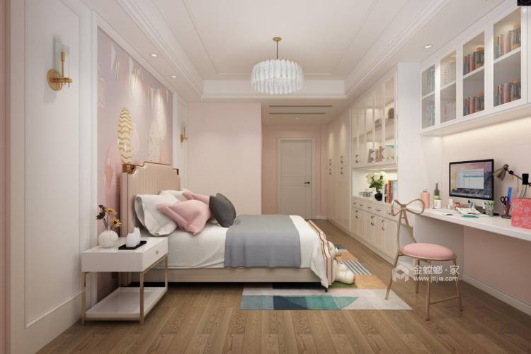 美式轻奢--沉稳的基调，精致的生活-卧室效果图及设计说明