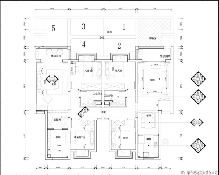 古色古香的新中式，静谧儒雅的家~-平面设计图及设计说明