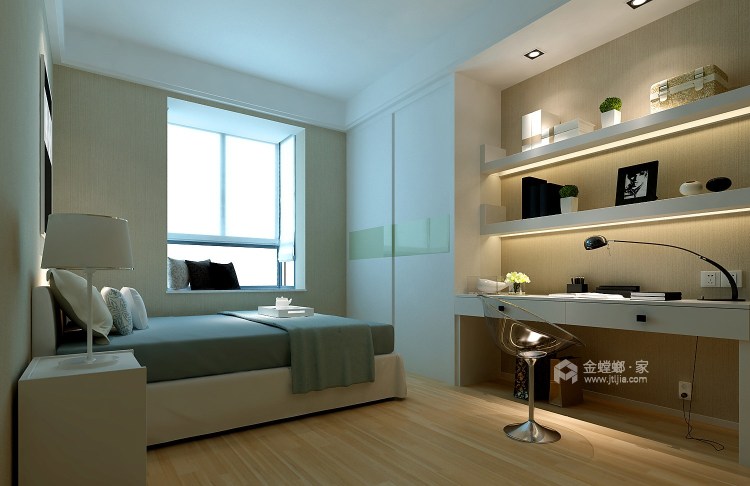 清新脱俗 150平米现代风格-卧室效果图及设计说明