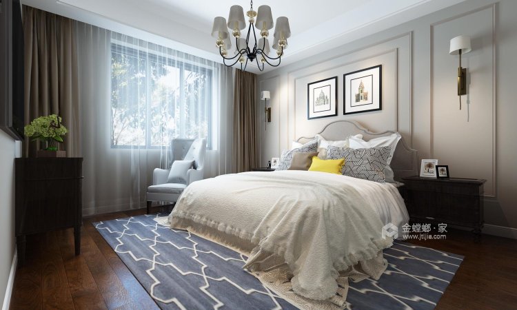 现代+美式，打造宜居舒适之家-卧室效果图及设计说明