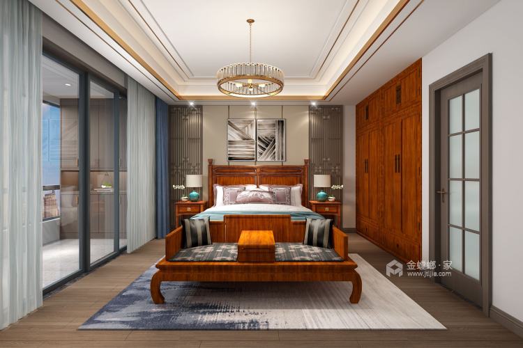 阳光洒进来  最温暖的现代新中式原来这么美-卧室效果图及设计说明