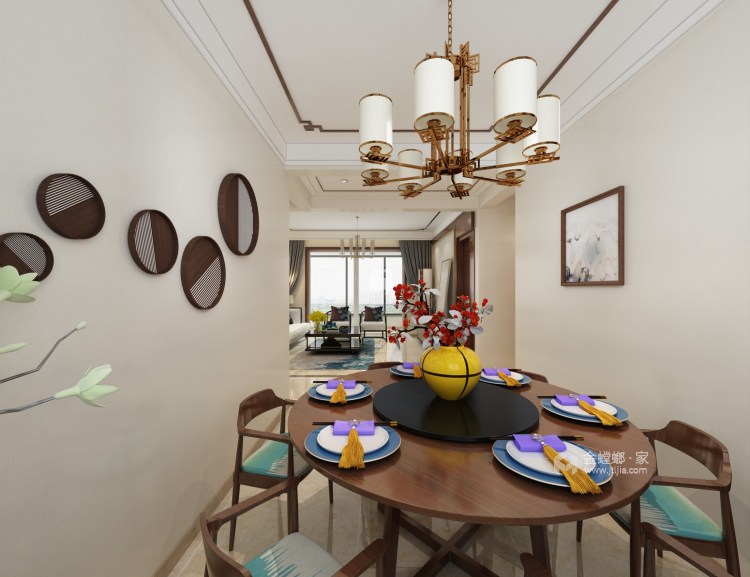 115平新中式静怡舒适之家-餐厅效果图及设计说明