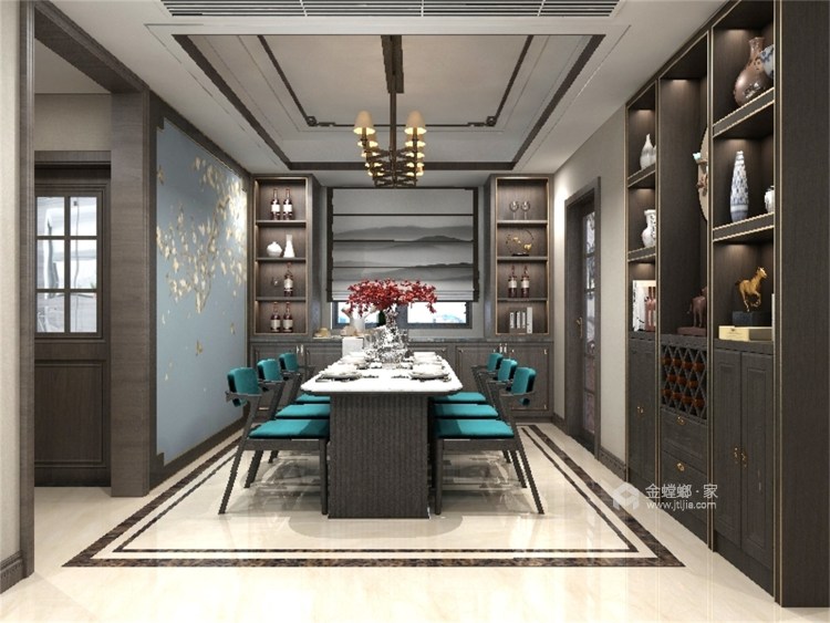 雅奢新中式，用设计书写东方绝美意境-餐厅效果图及设计说明