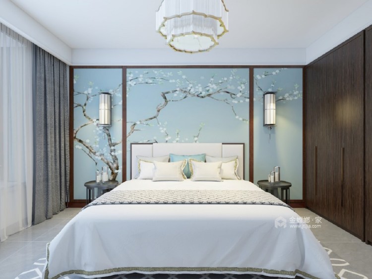 170平新中式家居，感受传统魅力-卧室效果图及设计说明