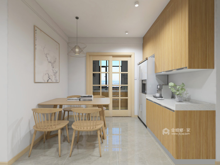 日式简约住宅，设计回归生活本质-餐厅效果图及设计说明