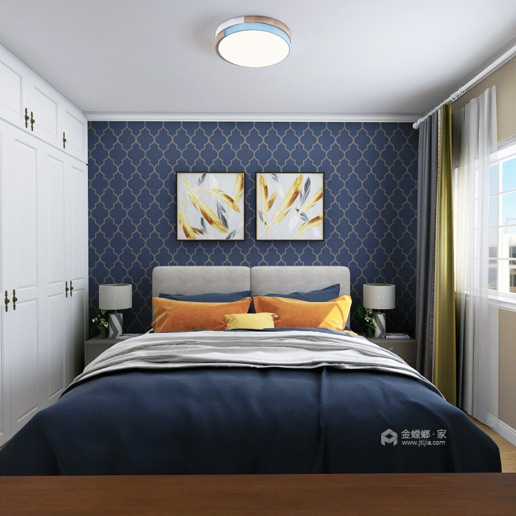 来自一家四口的小美风格-卧室效果图及设计说明