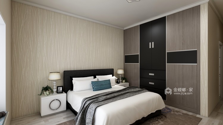 新中式风格—玉涧新城-卧室效果图及设计说明