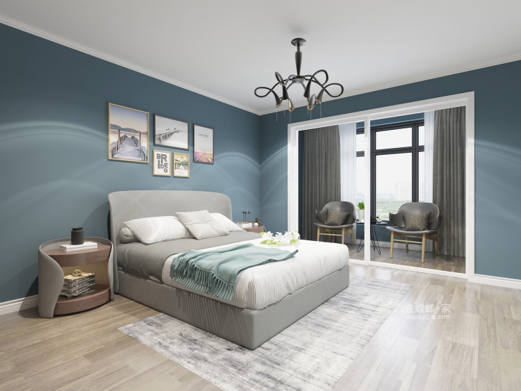 130㎡北欧两居，极具轻奢时尚感-卧室效果图及设计说明