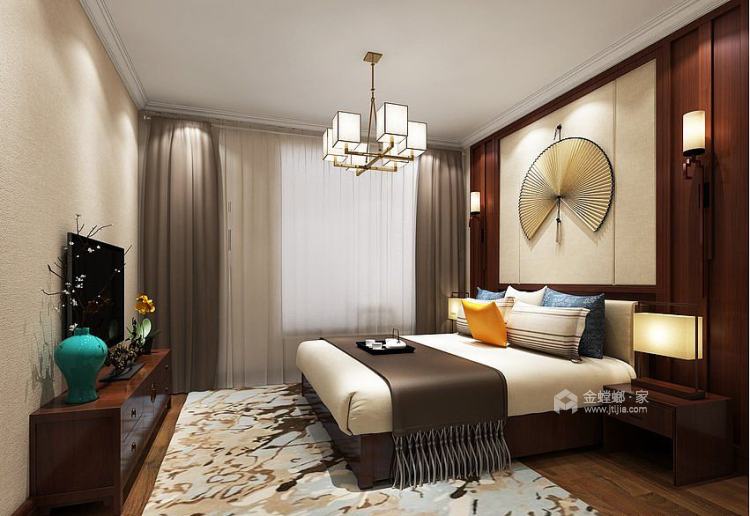 新中式客厅装修效果图，演绎传统文化！-卧室效果图及设计说明