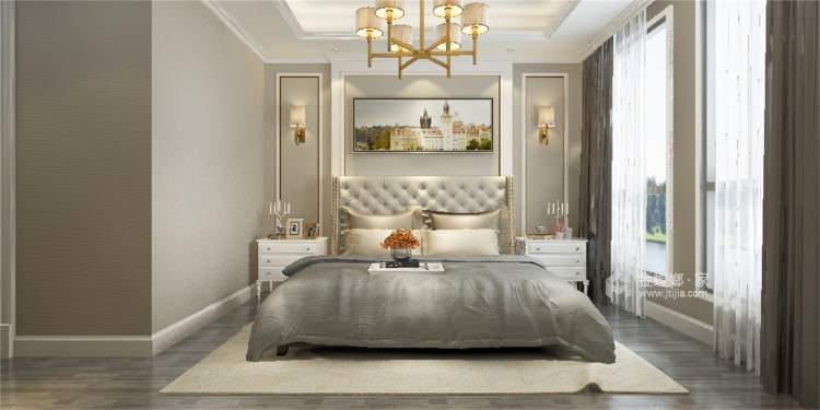 110㎡法式风格，轻奢浪漫家居-卧室效果图及设计说明