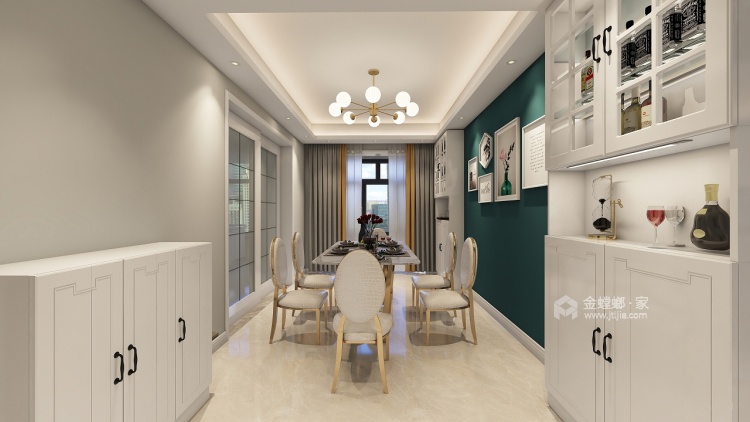 140平实用主义居住空间 装下整个理想生活-餐厅效果图及设计说明