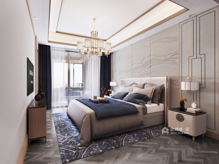 大华香鸢美颂350㎡新中式三居-卧室效果图及设计说明