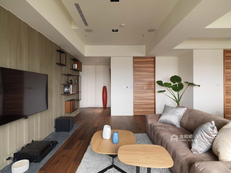看不腻的大地色打造一个人舒适的居住生活-客厅效果图及设计说明