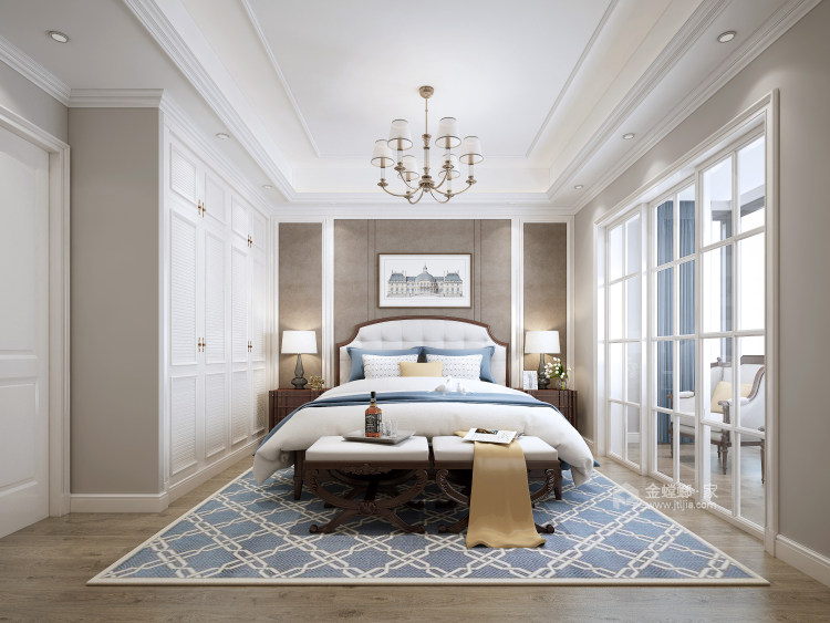 200平优雅美式  演绎品质生活-卧室效果图及设计说明