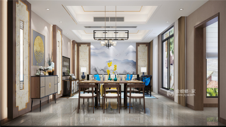 新中式景观豪宅 | 时光缱绻 岁月安然-客厅效果图及设计说明