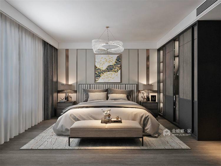 轻奢+现代风格，营造多元化空间-卧室效果图及设计说明