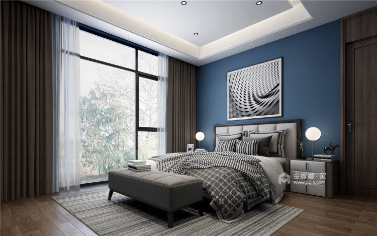 360㎡现代风，颜值与实力并存-卧室效果图及设计说明