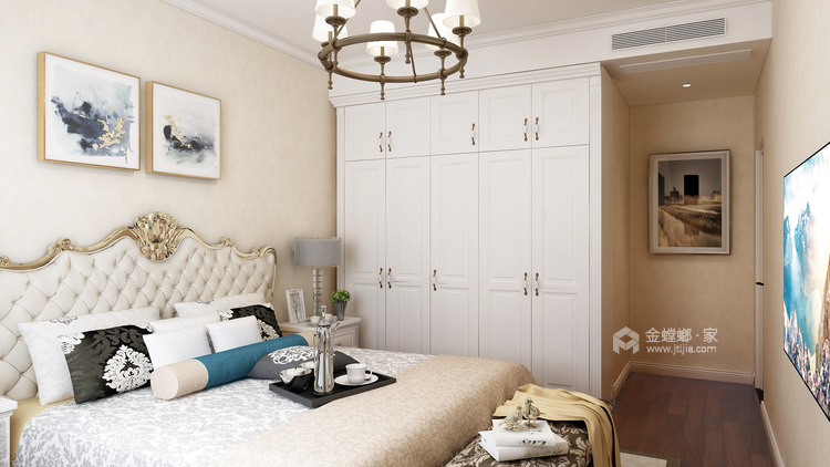 150㎡简欧范十足的复式-卧室效果图及设计说明