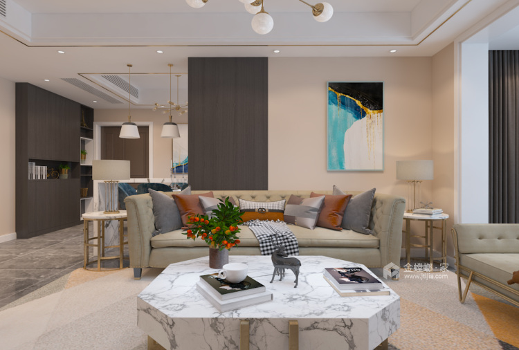 120平现代-创造一个充满可能性的舒适空间-客厅效果图及设计说明
