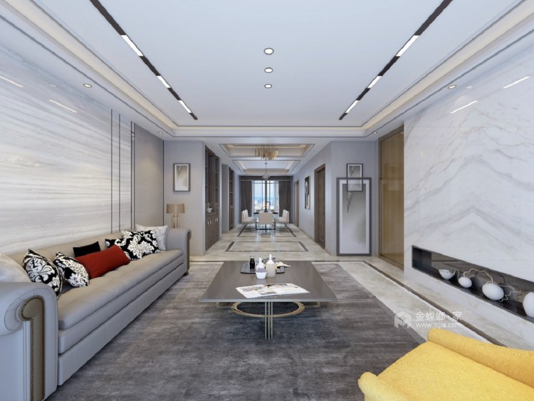 170平现代轻奢空间的极致演绎-客厅效果图及设计说明