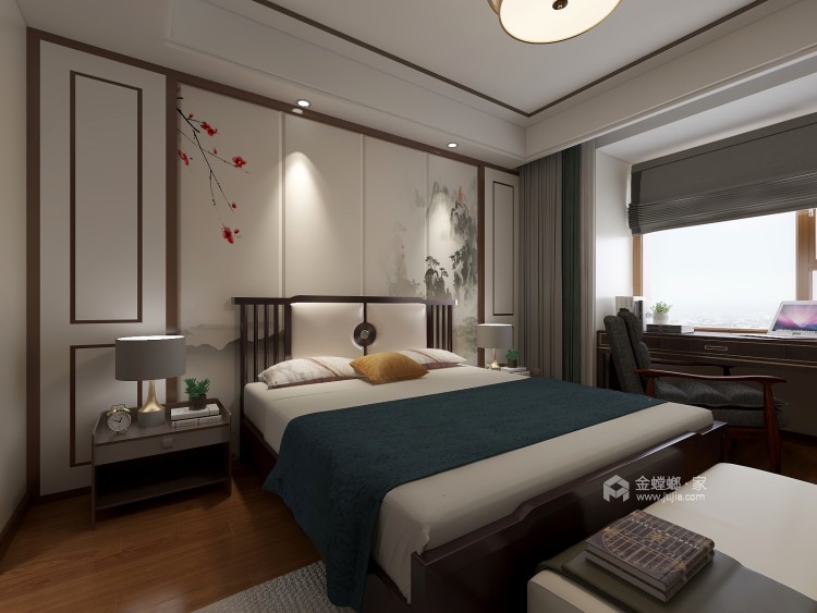 137㎡新中式 | 舒适惬意生活的样子-卧室效果图及设计说明