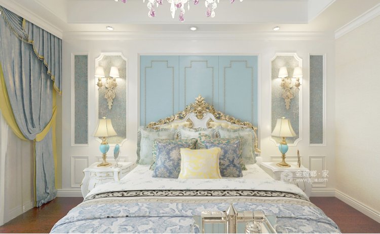 亮灰色基调，暖色系地砖，欧式风格的温馨浪漫~-卧室效果图及设计说明