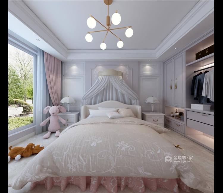 218㎡浪漫、精致欧式大宅-卧室效果图及设计说明