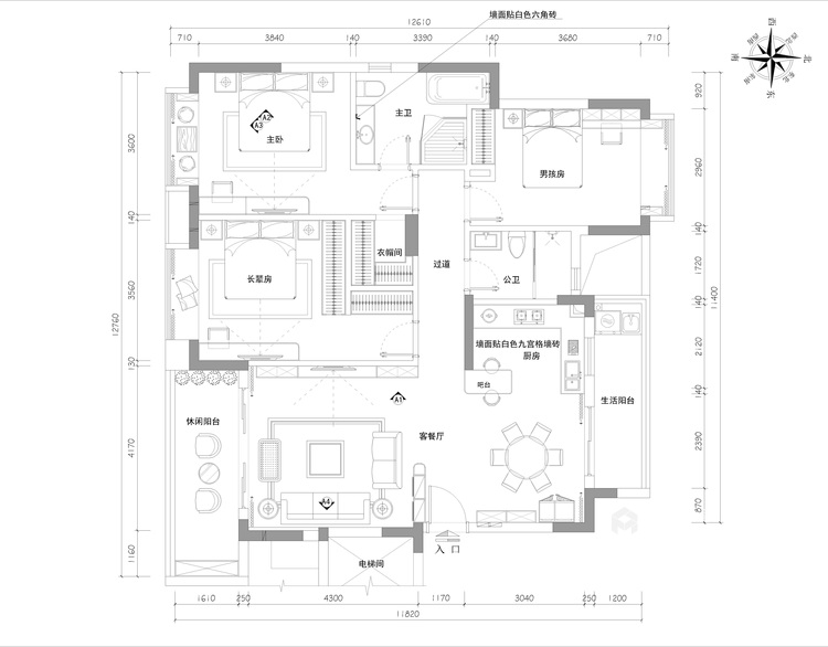 142平方现代温馨之家-平面设计图及设计说明