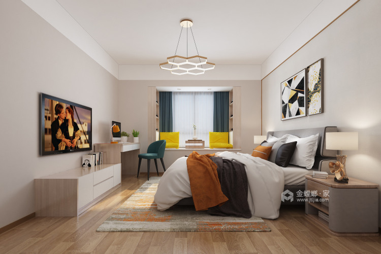 142平方现代温馨之家-卧室效果图及设计说明