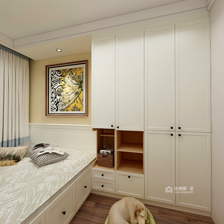 客厅简单的纯色，自然舒适也耐看！-卧室效果图及设计说明