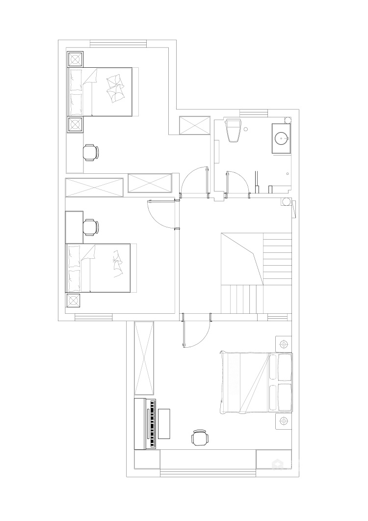 200m²欧式别墅、带你体验不一样的感觉-平面布置图