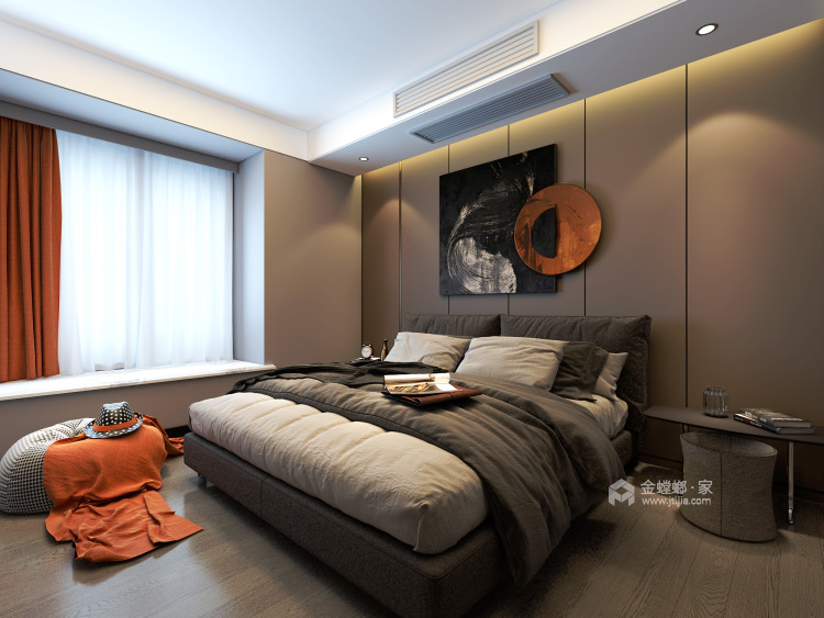 95㎡精致的现代生活-卧室效果图及设计说明