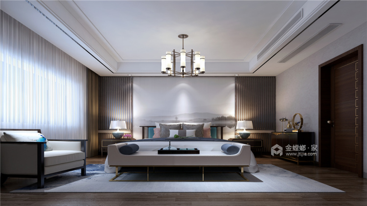 350㎡清风雅榭——新中式-卧室效果图及设计说明