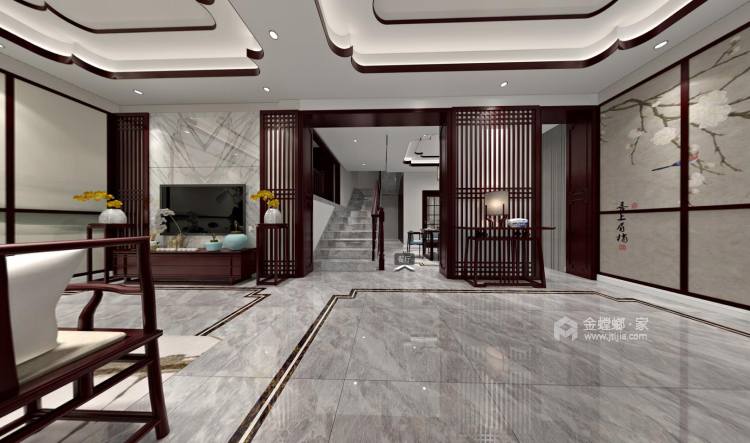 206㎡ 传统新中式-客厅效果图及设计说明