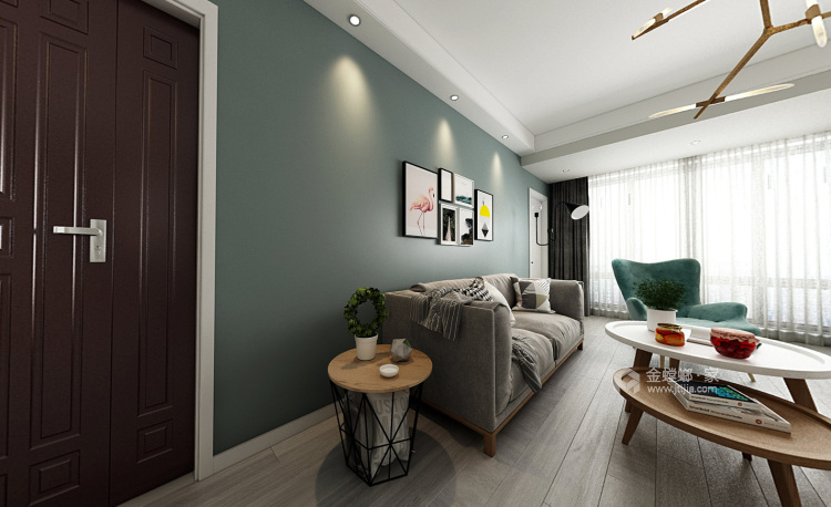 清新气质的北欧之家-客厅效果图及设计说明