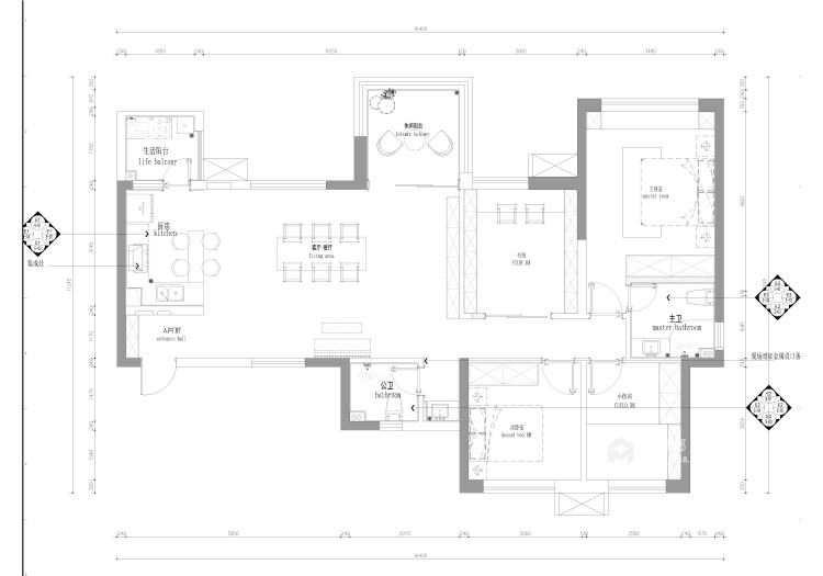 138平现代温馨大宅-平面设计图及设计说明