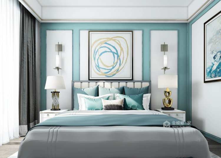 清新、自然的小美风格-卧室效果图及设计说明