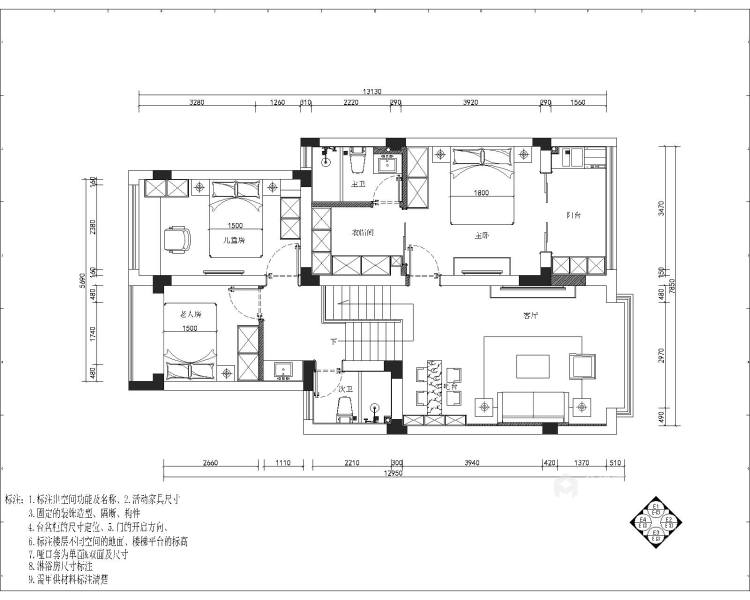 140平复式·简雅现代，让家有不一样的温馨-平面设计图及设计说明