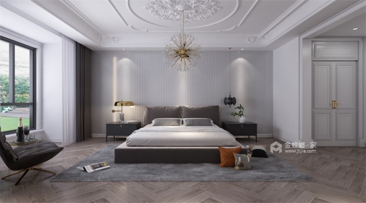 289㎡浪漫5居室，打造高贵的法式轻奢-卧室效果图及设计说明