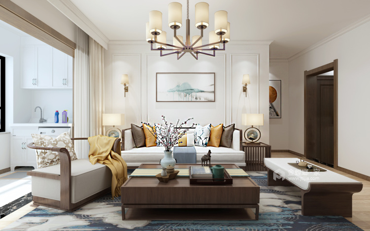 中式风格完美演绎居家风范-客厅效果图及设计说明