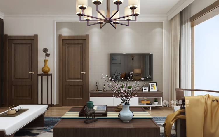 中式风格完美演绎居家风范-客厅效果图及设计说明