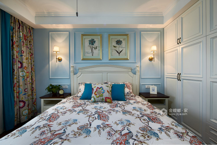 莫兰迪色系美式   成就优雅的和谐-卧室效果图及设计说明