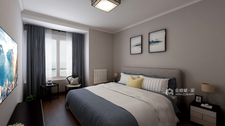 新中式的风格-卧室效果图及设计说明